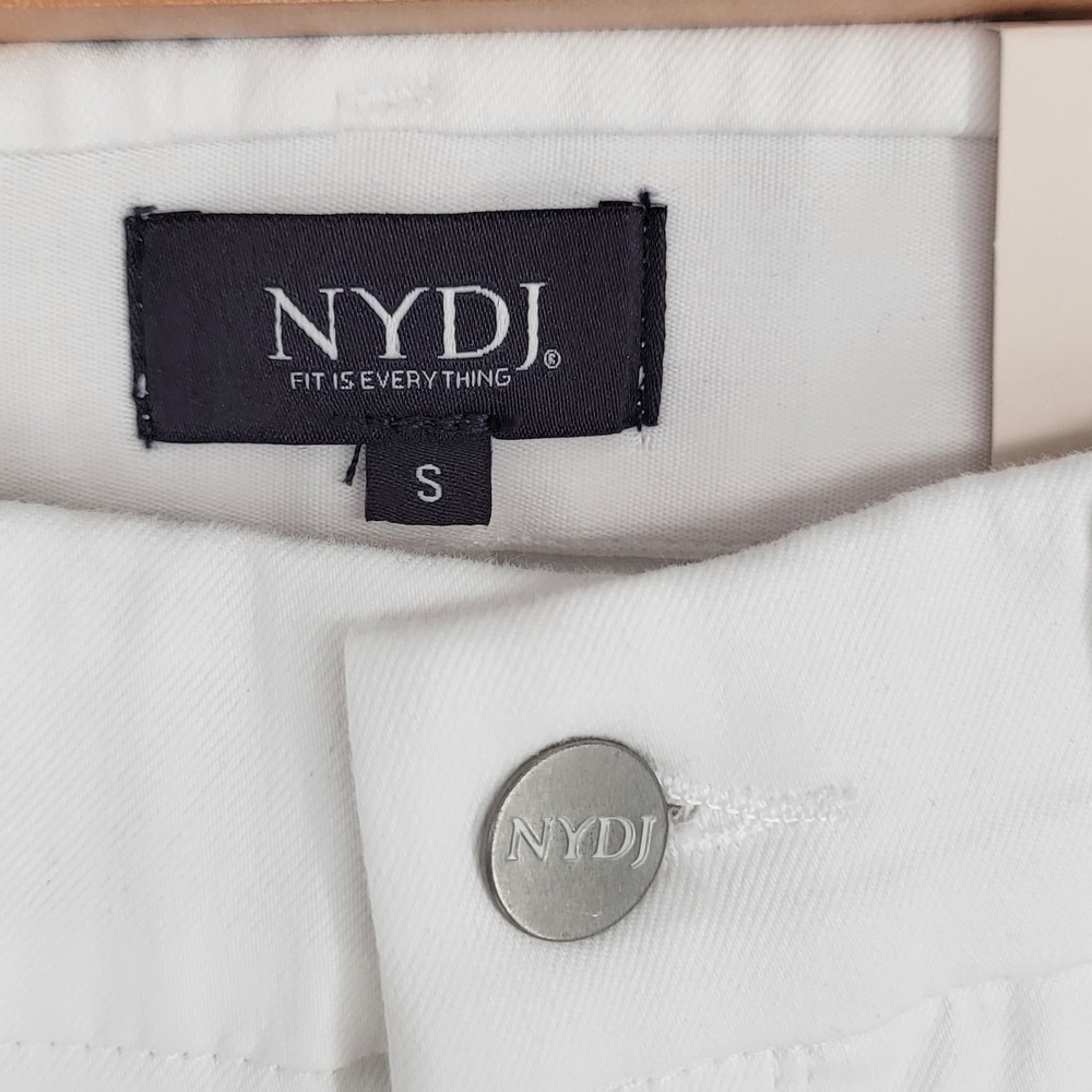 NYDJ Marilyn Straight Crop White Denim Jeans Lift Tuck Womens Size S NEW - Picture 2 of 11